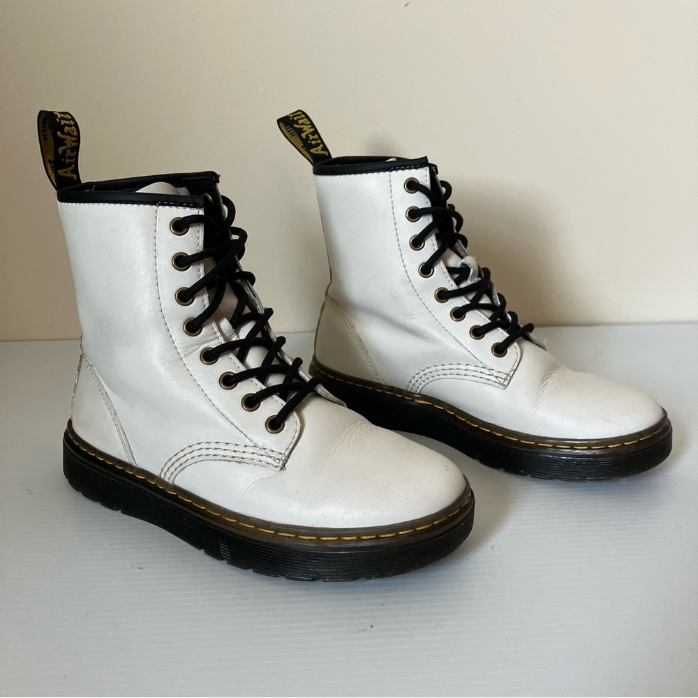 Dr. Martens Women’s Zavala White Combat Boots size 6 - Picture 2 of 11